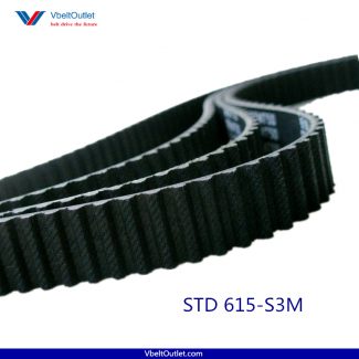 375 mm Length D3M Belt Cross Section Rubber D&D PowerDrive D375-3M-06 Double Sided Timing Belt