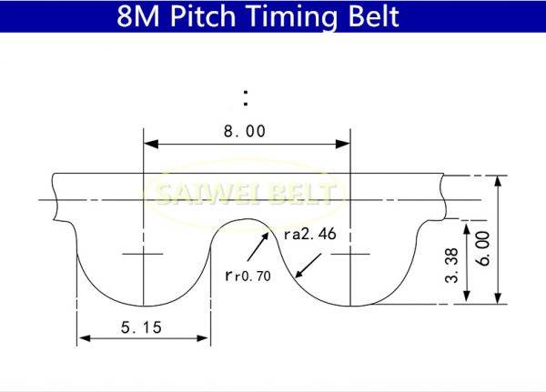 8m pitch timing belt